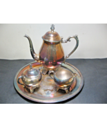 Vintage FB Rogers Tea Coffee Set Platter Cups Pitcher Silver Plated 4 Pi... - €61,21 EUR