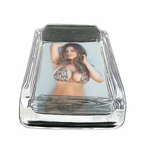 British UK Pin Up Girls D17 Glass Square Ashtray 4&quot; x 3&quot; Smoking Cigarette Bar - £38.18 GBP