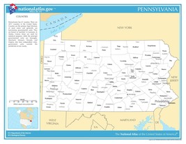 Pennsylvania State Counties w/Cities Laminated Wall Map - £150.78 GBP