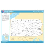 Pennsylvania State Counties w/Cities Laminated Wall Map - £154.31 GBP