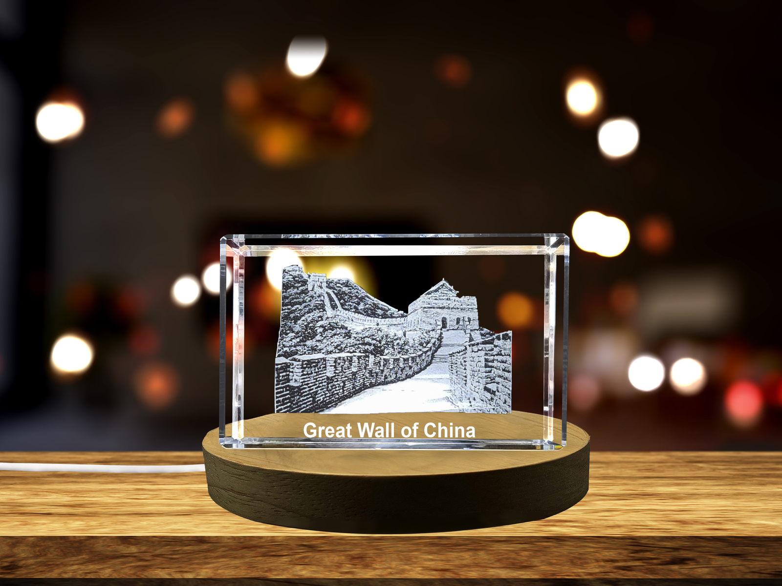 LED Base included | Timeless Wonder - Great Wall of China Immortalized in 3D