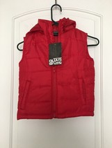 Quad Seven Boys Red Full Zip Puffer Vest Jacket Size 4 - £19.86 GBP