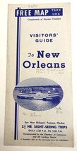  1940&#39;s NEW ORLEANS Visitors Guide &amp; Map Advertising Travel Brochure - $3.51