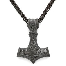 Odin Thor&#39;s hammer mjolnir pendant viking necklaces pendant jewelry scandinavian - £32.74 GBP