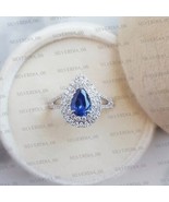 3.10 Ct Pear Cut Simulated Sapphire Engagement Ring Gold Plated 925 Silver - €110,99 EUR
