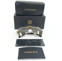 Versace Sunglasses MOD.2236 1002/Z3 Gold Aviator w/ Polarized Grey Mirror Silver - $138.59