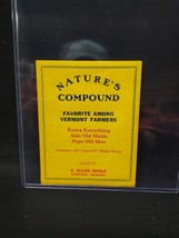 Old NATURES COMPOUND S. Allen Soule Maple Syrup Tin Label Fairfield Vermont - $14.48