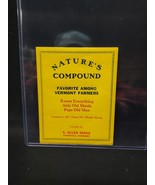 Old NATURES COMPOUND S. Allen Soule Maple Syrup Tin Label Fairfield Vermont - €12,49 EUR