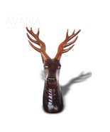 West African Hand Carved Acajou Wood Shaded Antelope Bust Wildlife Decor... - £131.99 GBP