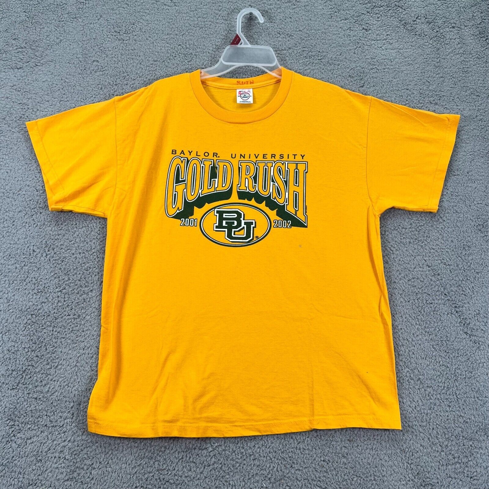 Delta Pro Weight Mens Yellow Baylor University Gold Rush Pullover T-Shirt Size L - $19.79