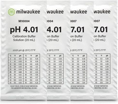 Milwaukee Instruments 4x20ml, pH 4 + 4 + 7 + 7 Buffer Solution, for Digital pH - £9.58 GBP