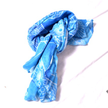 Women s Polyester Wrap Beach Cover Up Scarf Blue &amp; White - $15.69