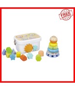 Durable Wooden Shape Sorting &amp; Rainbow Stack Toy - Fine Motor Skills Aid - $35.37 CAD