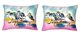 Pair of Betsy Drake Pink Sanderlings No Cord Pillows 16 Inch X 20 Inch - £61.85 GBP