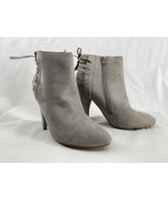 Izabella Rue Baker High Heel Zip Up Ankle Boots Size 8.5 Grey Faux Suede - $25.97 CAD