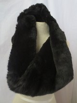 Louisa Perini Black Cowl Infinity scarf neck warmer Faux Fur NWOT - £15.98 GBP