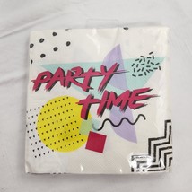 Party Time Napkins Retro Design &#39;80s &#39;90s Decor - £7.01 GBP