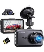 Dual 4K Dash Cam Front and Rear - Free 64G SD Card, 2160P+2160P UHD Dash... - $47.45