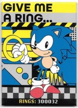 Sonic the Hedgehog Game Give Me A Ring Image Refrigerator Magnet NEW UNUSED - £3.18 GBP