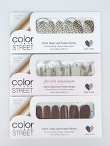Color Street Nail Strips Lot Of 3 Safari Chic Ciao Milano Sahara Jewel Neutrals - £30.40 GBP
