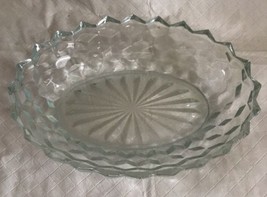 INDIANA Whitehall Colony Cubist/Cube Clear Glass Oval Serving Bowl Scall... - $24.99