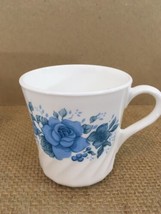 Corning Corelle Blue Velvet Swirl USA Made Coffee Mugs Cups (2) - £14.73 GBP