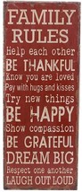 Family Rules Wall Plaque with Sayings Rustic Wood Wall Decor Sign 30 x 12 x 0.25 - £31.26 GBP