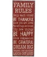 Family Rules Wall Plaque with Sayings Rustic Wood Wall Decor Sign 30 x 1... - £31.20 GBP