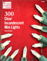 HOME ACCENTS HOLIDAY 300CT CLEAR INCANDESCENT MINI LIGHTS 68&#39; GREEN WIRE... - £6.67 GBP