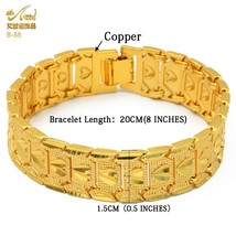 Luxury African Thick Gold Color Bracelets Sets Women Copper Bracelet Ethiopian D - £24.23 GBP