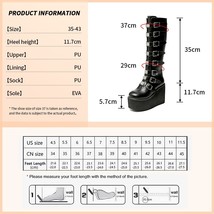 New Punk Women Boots Ins Hot Plataforma High Heels Big Size 43 Gothic Style Wedg - £100.34 GBP
