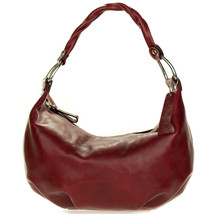 Robe di Firenze Italian Made Burgundy Red Organically Treated Leather Hobo Bag - £253.19 GBP