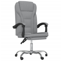 vidaXL Reclining Office Chair Light Gray Fabric - £144.67 GBP