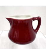 Vintage Hall Burgundy &amp; White Pottery Small Creamer Milk Jug 2 3/4 inch - $337.89 MXN