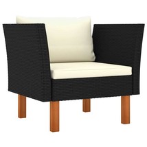 Patio Sofa Poly Rattan and Solid Eucalyptus Wood - $161.49
