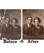 Old Photo Restoration Circa 1920 Portrait of Arthur Whitehead and Wife  - $96.01 CAD