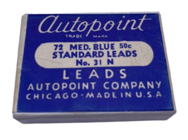 Autopoint Leads Vintage SEALED Box 72 Med Blue Standard Leads No 31 USA Made - $83.93