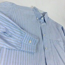 Giorgio Armani Blue White Striped Dress Shirt 15 1/2 32 - 33 Cuff Collar - $48.99