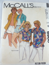 Vtg McCall&#39;s Pattern 6966 Unisex Button Front Pocket Shirt Sz Men Medium... - $111.31 MXN