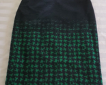 Talbots Black &amp; Green Geometric Wool Blend Skirt Misses Size 4 - $14.84