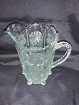 Paneled Thistle water Pitcher Delta Higbee LG Wright clear glass - $32.00