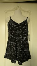 Modern Movement Black Polka Dot Chemise/Top Lined Size Large - $18.77