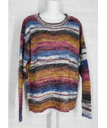 FDJ Autumn Space Dye Sweater Boucle Crew Neck Wool Blend Multi Color NWT... - $49.50