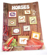 1983 Horses Cross Stitch Pattern Booklet Stephanie Seabrook Hedgepath 14... - £9.30 GBP