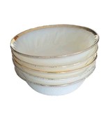 Five (5) Vintage Fire King ~ White Swirl ~ Berry Custard Bowls ~ Gold Ri... - €34,62 EUR