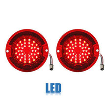 63 Chevy Impala Bel Air Biscayne Red LED Rear Tail Turn Signal Light Lens Pair - £48.71 GBP