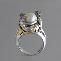 100% Real 925 Sterling Silver White Pearl Ring for Women Anillos Silver 925 Jewe - £20.76 GBP