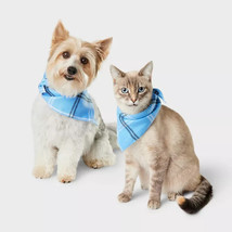 Wondershop Plaid Cat And Dog Bandana - One Size Fits Most (Blue Plaid) - New!!! - £3.73 GBP