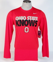 Nike Dri Fit Collegiate Ohio State Knows Red Long Sleeve Athletic Shirt Mens NWT - £35.58 GBP
