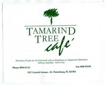 Tamarind Tree Café Menu Central Ave St Petersburg Florida - £9.46 GBP